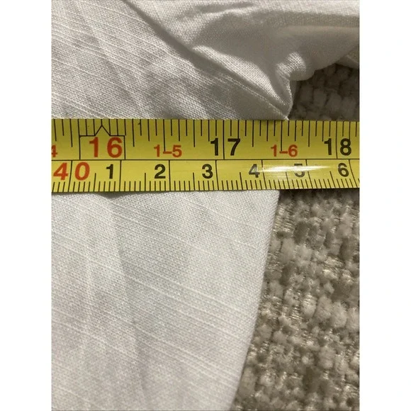 Zesica Women's White Tie Front Hidden Button Wide Collar Long Sleeve Top - SZ S - Picture 8 of 12